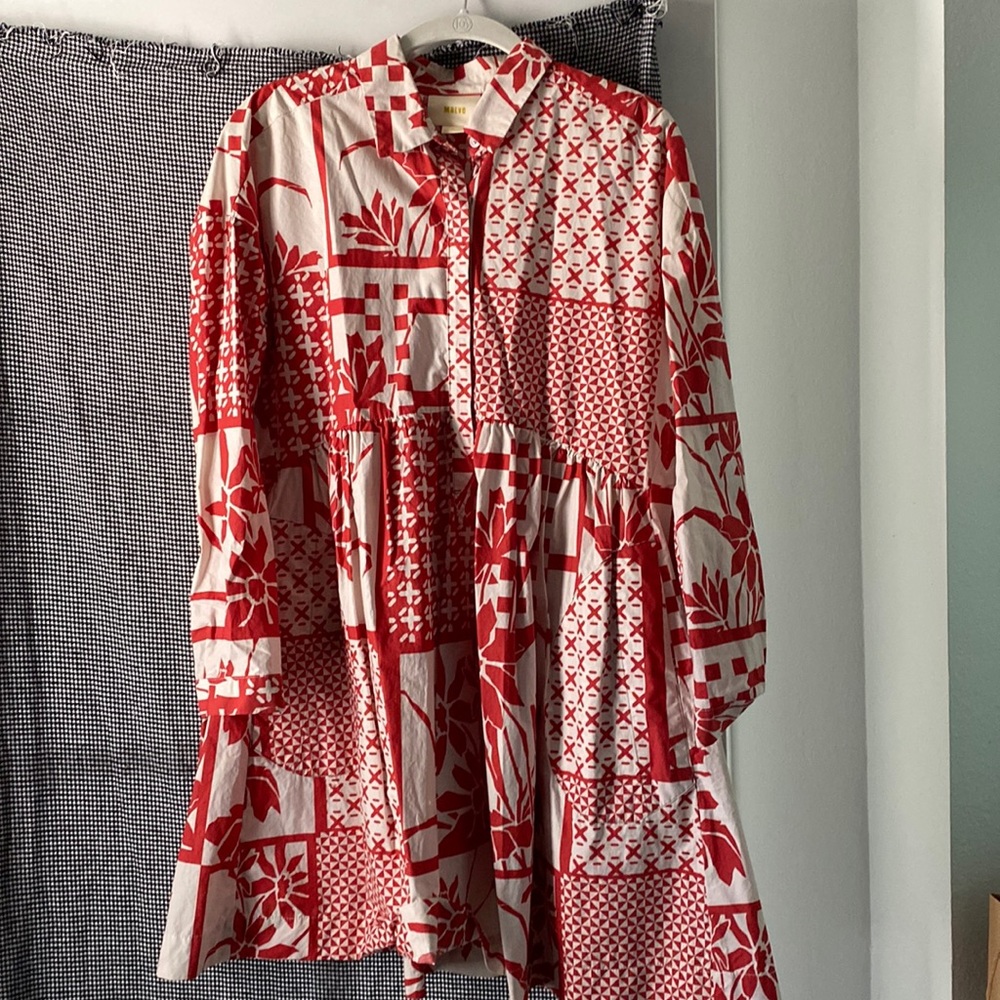 maeve anthropologie long sleeve floral babydoll dress